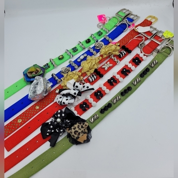 CUSTOMIZED Dog Collar Wild Thing Cub Green with Bling and Black Spikes - Picture 14 of 16